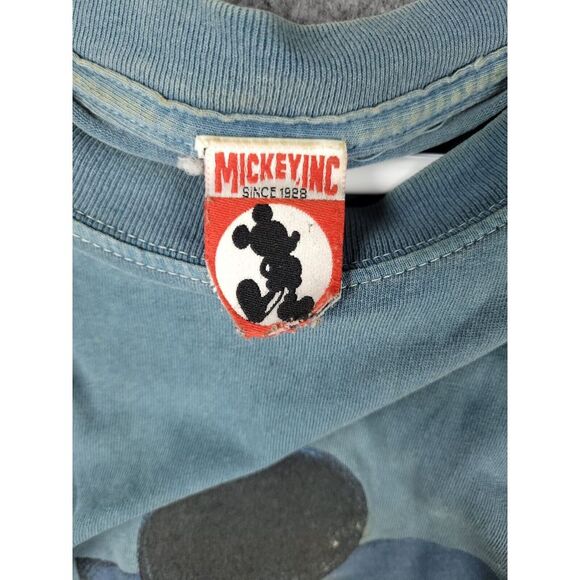 Vintage Disney Mickey Mouse Shirt Men's XL Graphic Print Mickey Inc. *Hole Stain - Picture 7 of 9